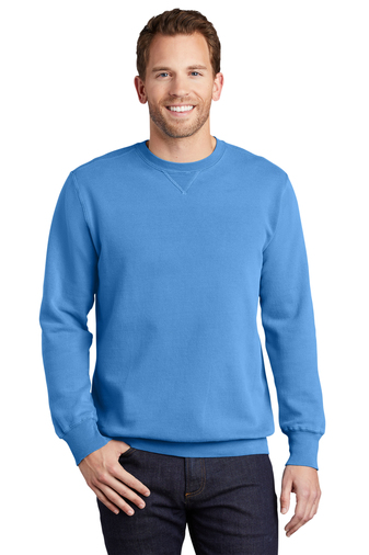 Port & Company® Adult Unisex 8.6-ounce, 80/20 Cotton Poly Beach Wash™ Garment-Dyed Crewneck Sweatshirt